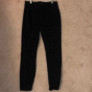 American Eagle Black Ripped Skinny Jeans
